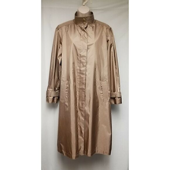 VINTAGE ALEXANDRA LEIGH BY R.D. Trench Coat/Belt Color Beige Size 10 - Picture 4 of 11